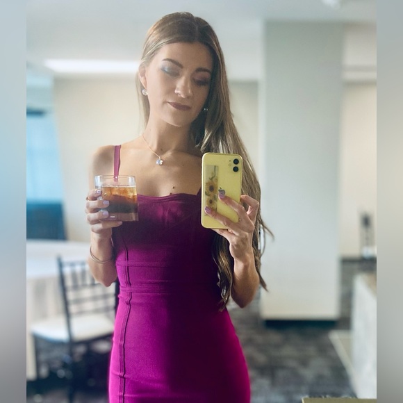 Lulus Bodycon Mini Dress - Berry - XS - Picture 10 of 12